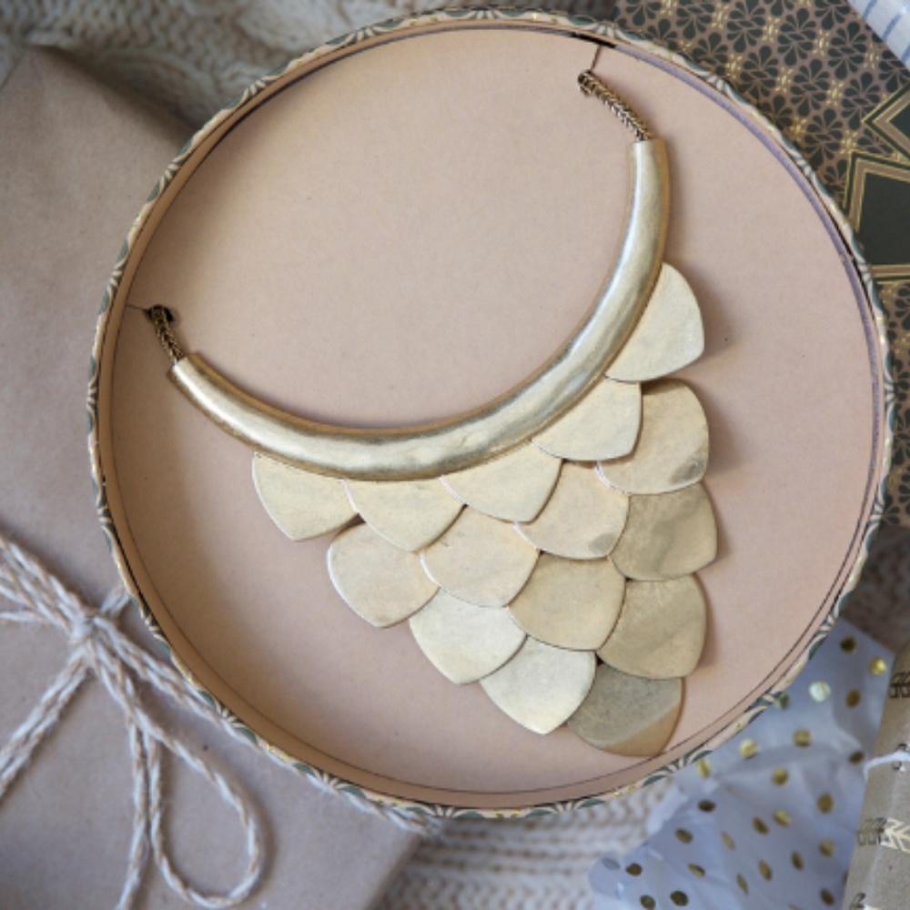 Metal Bib Statement Necklace